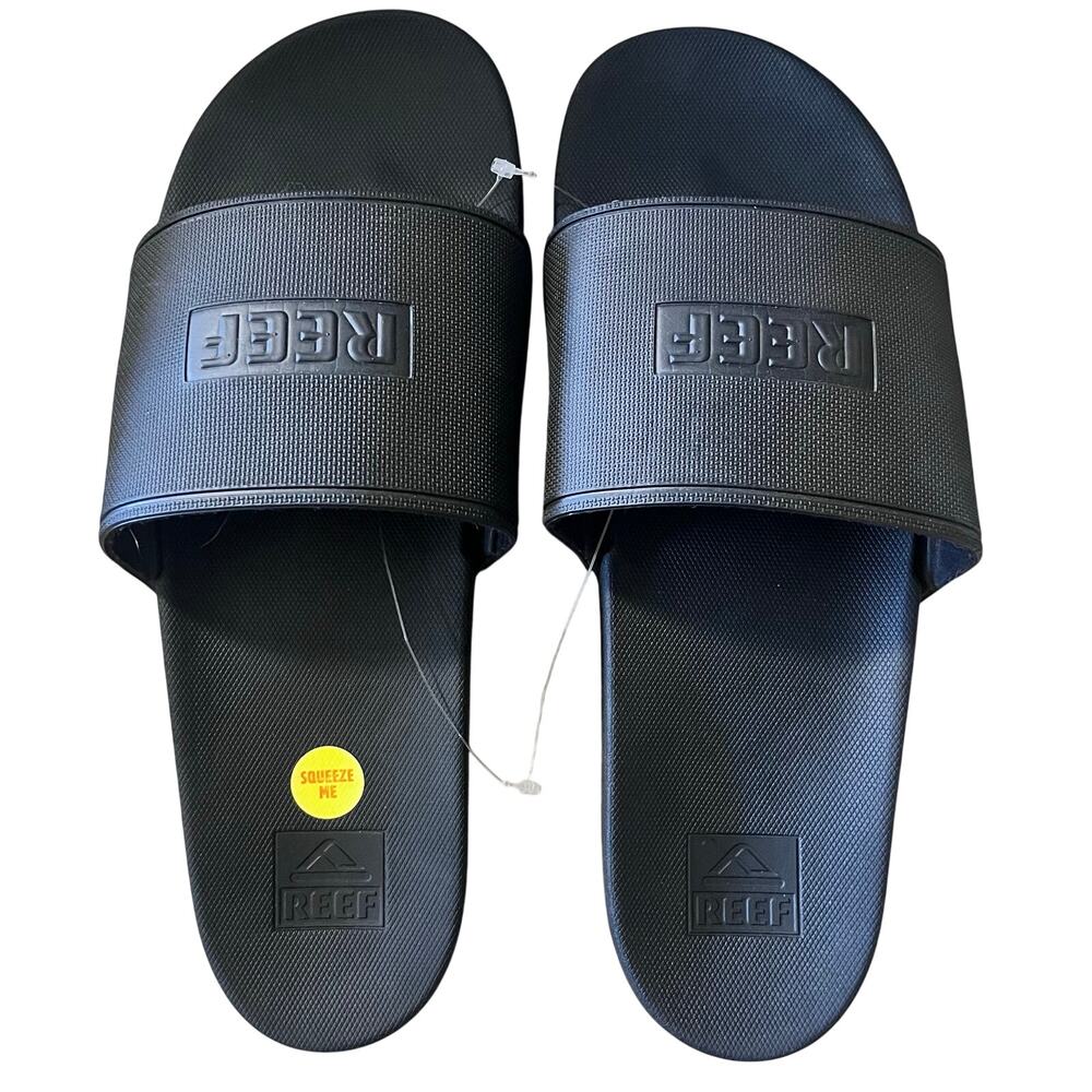 New Mens Reef Cushion Spring Comfort Slides Sandals Size 13 Black Classic Beach